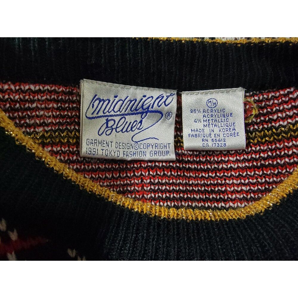 Vintage Midnight Blues Tokyo Fashion Women's Plaid Sweater - Medium - Picture 2 of 5